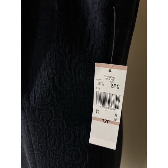 NEW Kasper Women's Crepe Topper Jacket & Sheath Sleeveless Dress Suit Blue 12P - Picture 3 of 9